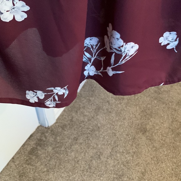 Blouse Maroon Elastic Long Sleeve Color Collective Concepts Polyester Sz… - Picture 13 of 14